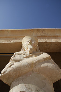 埃及哈茨赫普苏特王后圣殿纪念碑雕塑女王晴天砂岩地标神社游客国王雕刻图片