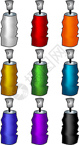 气溶胶罐化学品饰物化学圆柱工具彩虹技巧艺术设计师器具图片
