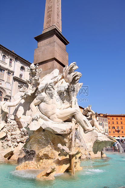 意大利罗马纳沃纳广场建筑首都雕像喷泉雕塑大理石旅行历史艺术正方形图片
