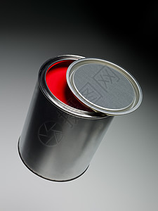 红油漆罐液体合金工具白色家装金属颜色海豹红色宏观图片