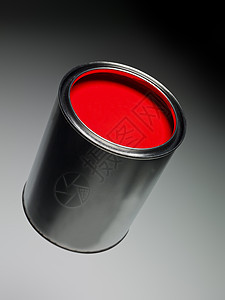 红油漆罐水平家装静物灰色工具曲线工作液体金属红色图片