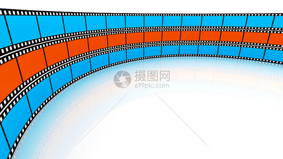 彩色3D空白薄膜娱乐框架艺术幻灯片摄影链轮卷轴动画磁带构图图片