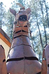 金属马雕塑  Ruidoso 新墨西哥州背景图片
