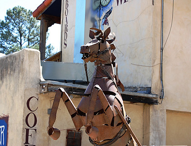 金属马雕塑  Ruidoso 新墨西哥州背景图片