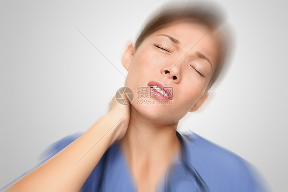 护士有颈部和背部疼痛图片