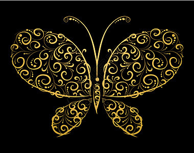 蝴蝶为设计设计的金色圆光影图片