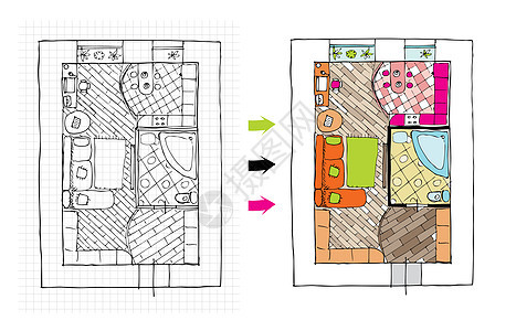 内地设计公寓- 最高视图 拖线 素描手工艺图片