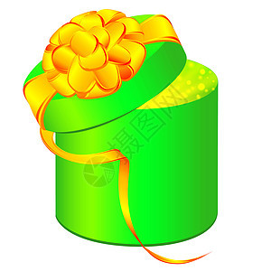 绿色礼品盒包装盒子插图展示丝带装饰风格庆典礼物礼物盒图片