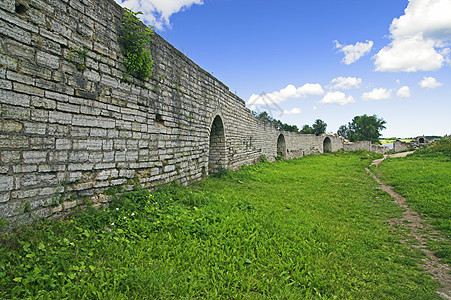 古代保护墙古董堡垒石头障碍废墟历史性边界防御岩石地标图片