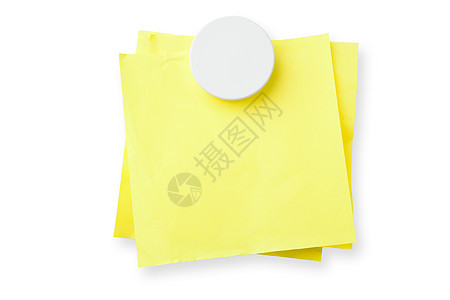 粘性笔记空白阴影黄色办公室圆形床单商业磁铁塑料标签图片