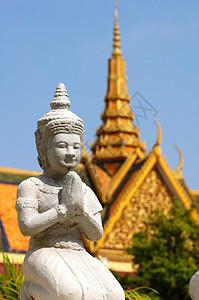 柬埔寨佛祖建筑物观光佛教徒宗教佛塔建筑学皇家雕刻宝塔微笑背景图片