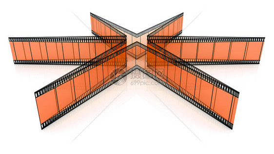 3个空白透明电影明星照片卷轴相机圆圈框架渲染胶卷视频螺旋相片图片