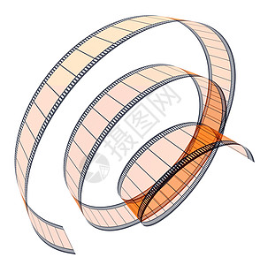 电影胶卷片段胶片滚下夹子相机投影边界构图胶卷动画黑色视频白色背景