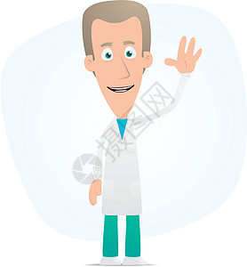 医生欢迎医学卡通片儿科男性智慧棕榈职业数字外科工作图片