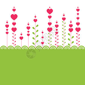情人节的背景 矢量图示棕色蓝色艺术电脑植物插图粉色绿色红色季节图片