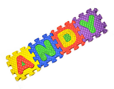 安迪库存玩具积木照片黄色蓝色绿色字母免版税紫色图片