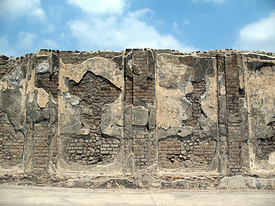 Pompei古老的废墙图片