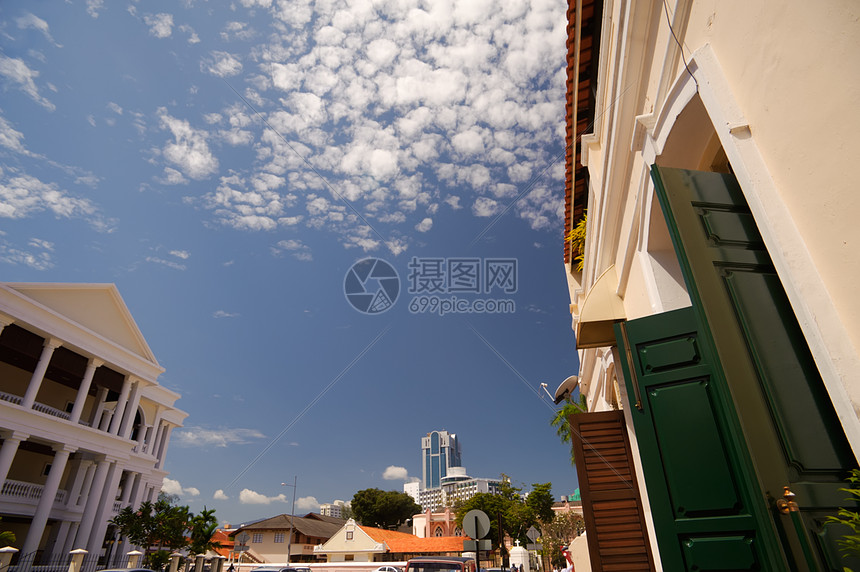 建筑大楼大厦风景蓝色景观城市街道住宅天空天堂天际图片