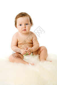 婴儿女婴幸福儿童尿布男生乐趣孩子头发喜悦白色毛皮图片