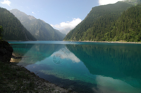 中国长湖湖旅游反射叶子观光丘陵镜像胜地旅行山脉图片