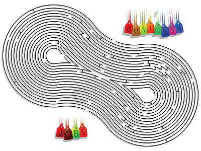 抽象迷宫概念插图解决方案小路游戏困惑钥匙工作白色圆形图片