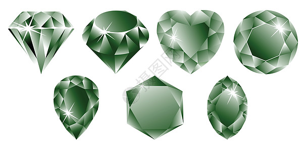 收集绿色绿钻石财富玻璃反射奢华礼物六边形岩石折射水晶马眼形图片