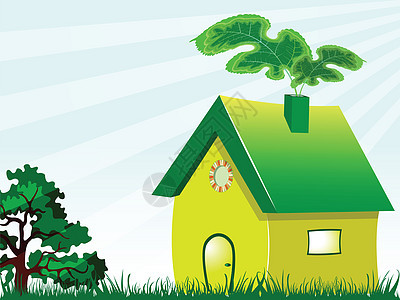 绿屋经济太阳晴天窗户房子夹子活力叶子生态绿色图片