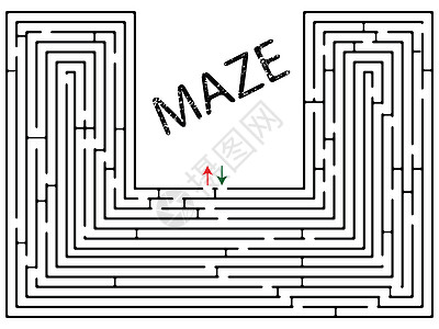 迷宫对白插图帮助圆形游戏旅行矩形钥匙概念困惑学习图片
