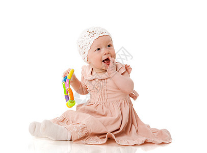 玩婴儿游戏儿童衣服白色童年喜悦幸福乐趣金发学习好奇心图片