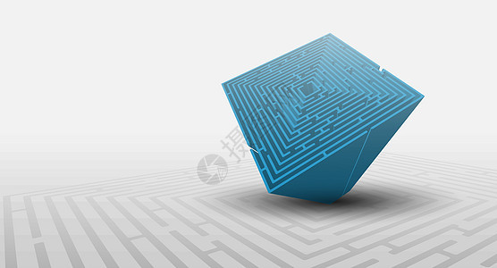 3D 迷宫背景挑战小路成功阴影插图商业蓝色解决方案战略白色图片