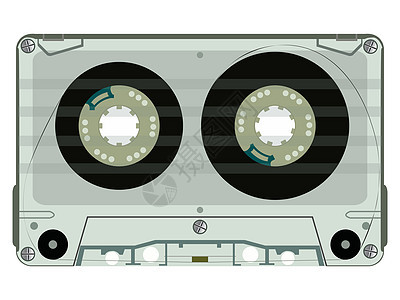 白色上隔离的磁带音频立体音响歌曲录音机卷轴音乐塑料记录袖珍数据立体声图片