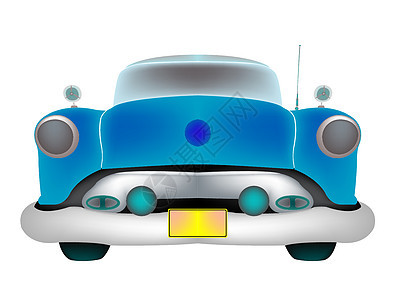 白色的蓝色经典汽车前锋插图摩托车车辆艺术品速度保险杠轮子运输天蓝色风俗图片