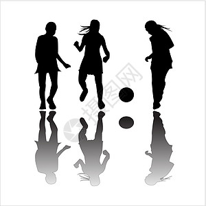 参加足球比赛的女生卡通片女性赛车赛跑者弓步竞赛女孩男人玩家篮球图片