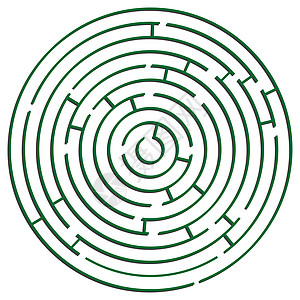绿圆迷宫对白帮助解决方案游戏圆形概念剪贴白色插图绿色学习图片