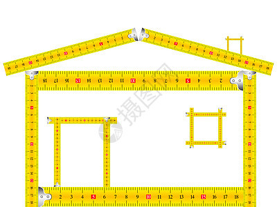由测量胶带制成的房屋营养建造仪表损失腰部卫生厘米减肥房子饮食图片