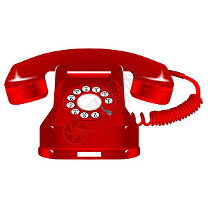 红色旧电话光盘乡愁胶木艺术塑料旋转白色数字喉舌耳机图片