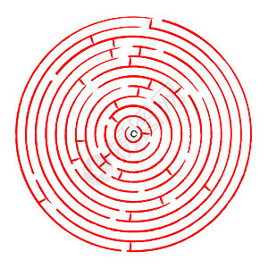 红色圆迷宫对白解决方案剪贴旅行阴影钥匙圆形游戏白色帮助概念图片