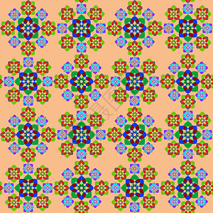 扩展的无缝几何形状纹理装饰漩涡橙子绘画季节纺织品植物叶子插图滚动图片