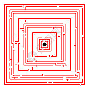红色正方形迷宫困惑白色游戏学习圆形阴影小路剪贴插图旅行图片