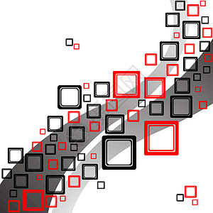 平方反向模式盒子长方形白色艺术创造力黑色红色正方形风格插图图片