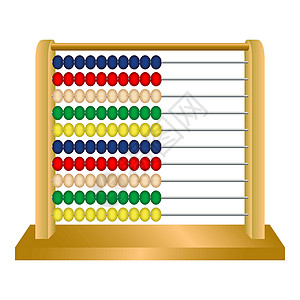 木制算盘框架橙子紫色黄色数学红色彩虹白色木头算术图片