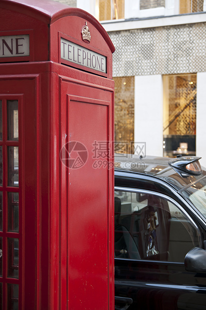 英国伦敦红色电话亭的详情图片