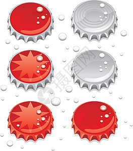 瓶盖庆典红色宏观插图气泡饮料冷却器包装金属派对图片