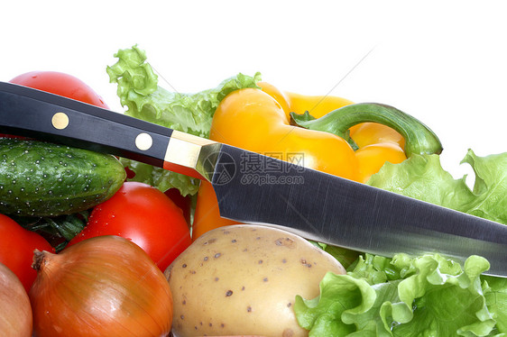 烹煮家务厨房用具饮食对象沙拉土豆黄瓜烹饪工具图片