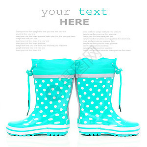 氰橡胶靴女孩们配饰水坑衣服下雨胶靴鞋类孩子塑料青色图片
