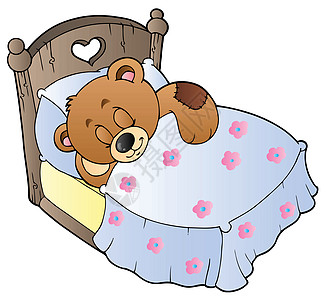 可爱睡着的泰迪熊图片