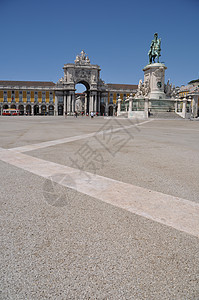 Lisbon商业广场地标国王雕像建筑旅游旅行正方形历史雕塑青铜图片
