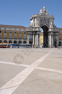 Lisbon商业广场蓝色国王正方形地标青铜岩石景观胜利雕像观光图片