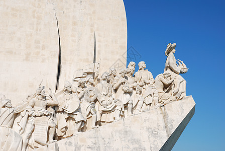 里斯本发现者遗迹的纪念碑旅游雕塑旅行游客雕像地标天空石头装饰品顺序图片