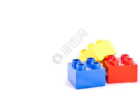 构块玩具积木幼儿园红色童年白色砖块塑料背景图片